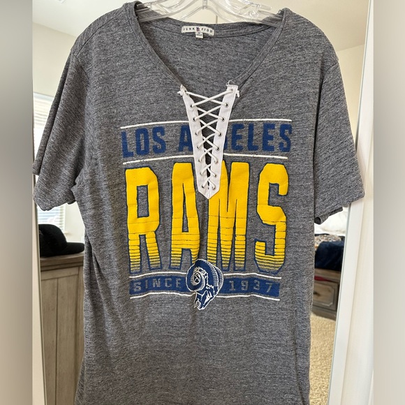 Custom Los Angeles Rams Lace Up Tee - Picture 2 of 4